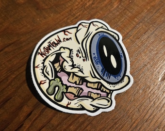 Weirdo Eyeball Kustomtown sticker, kustom kulture fink