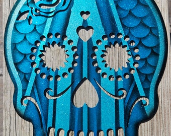 Sugar skull sign, lowrider, kustom