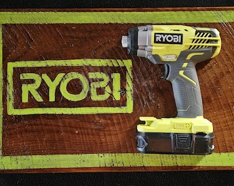 Ryobi Sign custom painted upcycled