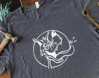 The True Love Wolf Tee,  cartoon, retro, lowbrow, kustom kulture, hot rod, rat rod