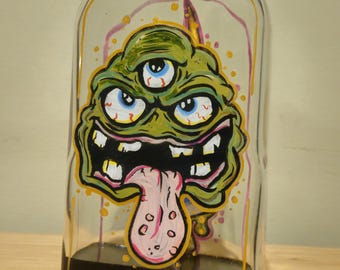 Weirdo fink decorative whiskey bottle, kustom kulture, lowbrow