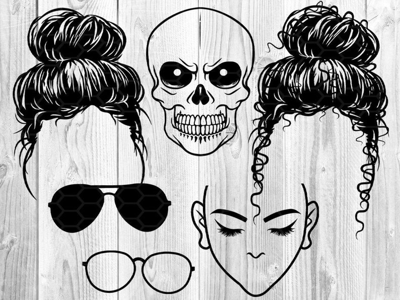 Download Messy Bun Bandana Mom Life SVG Instant Digital Download ...