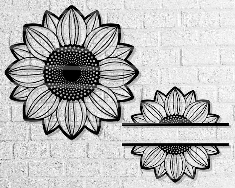 Download Circular Monogram SVG V-5 Sunflower Instant Digital ...