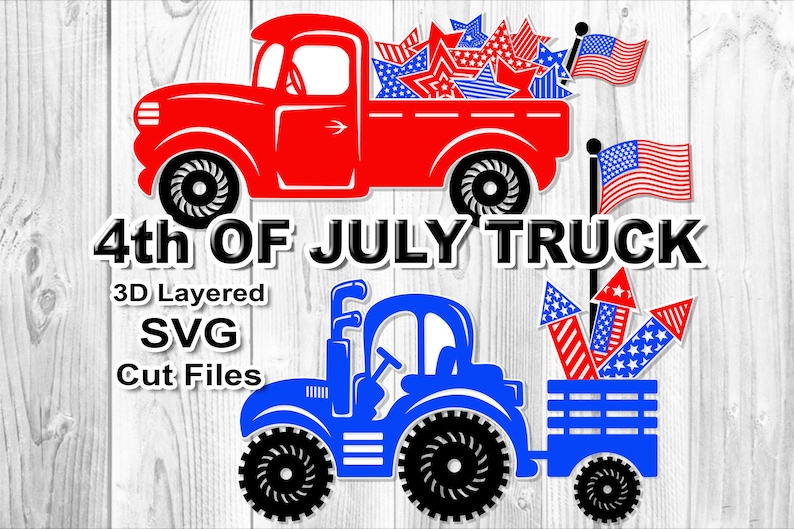 4th of July Truck Patriotic Tractor Independence Day Fireworks Etsy