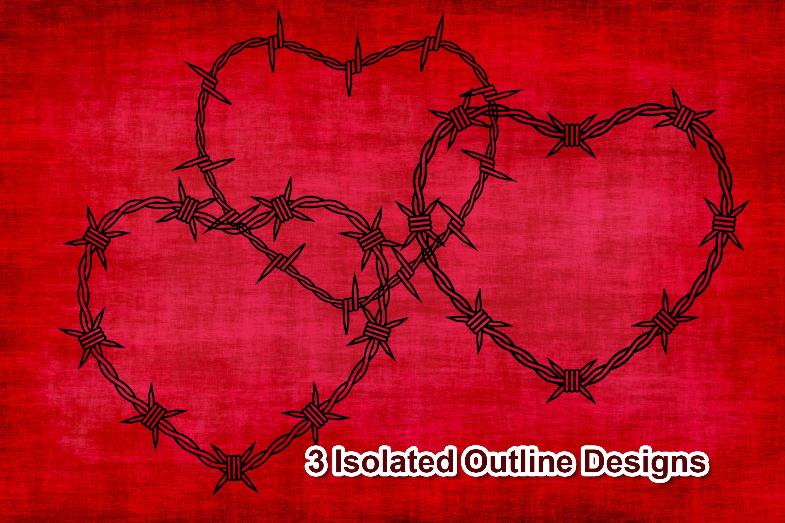 Barbed Wire Heart SVG Set, Border Frame Cut Files (digital Download) - Etsy