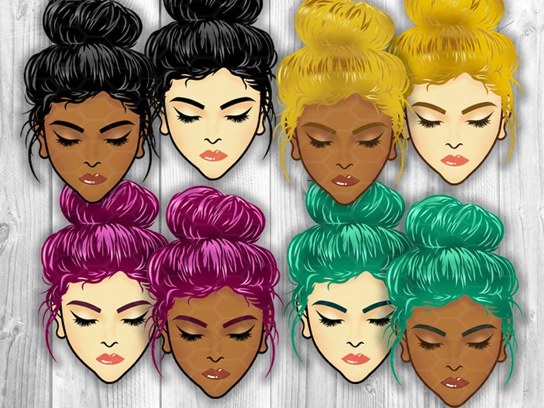 Download Multi Color Messy Hair Bun Mom Life Sublimation PNG Cute ...