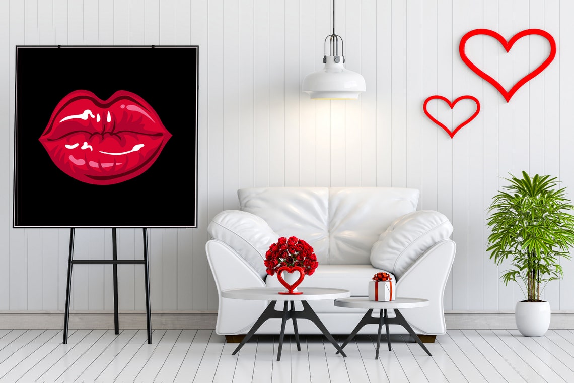 Download 3D Valentine Beauty Lips V.3 Multi Layered Design SVG Clipart | Etsy