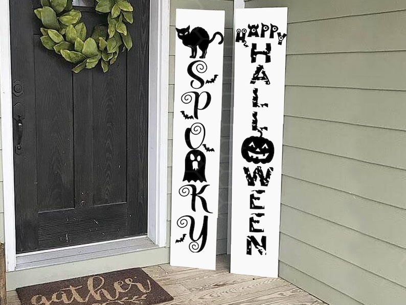 Halloween Home Porch Sign SVG Bundle V.2 Instant Digital - Etsy