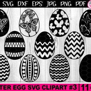 Osterei SVG Clipart V.3 | 10 Designs 1 Silhouette Basis Layered Mix Up Style Cut Dateien Dekor Ornamente