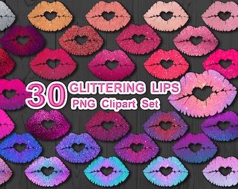 Imágenes PNG de labios brillantes: deslumbrante diseño DIY (descarga digital)