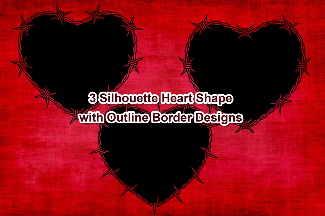 Barbed Wire Heart SVG Set, Border Frame Cut Files (digital Download) - Etsy