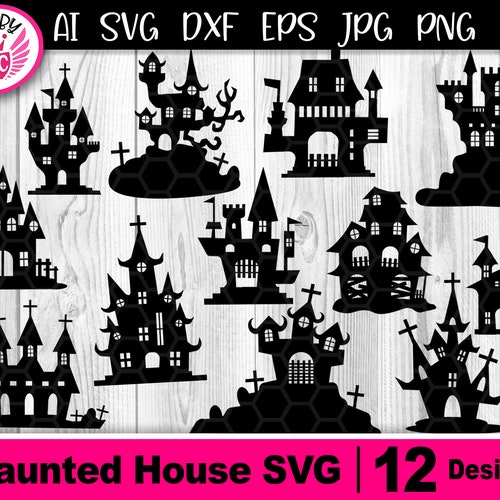 Halloween Haunted House SVG Instant Digital Download for - Etsy