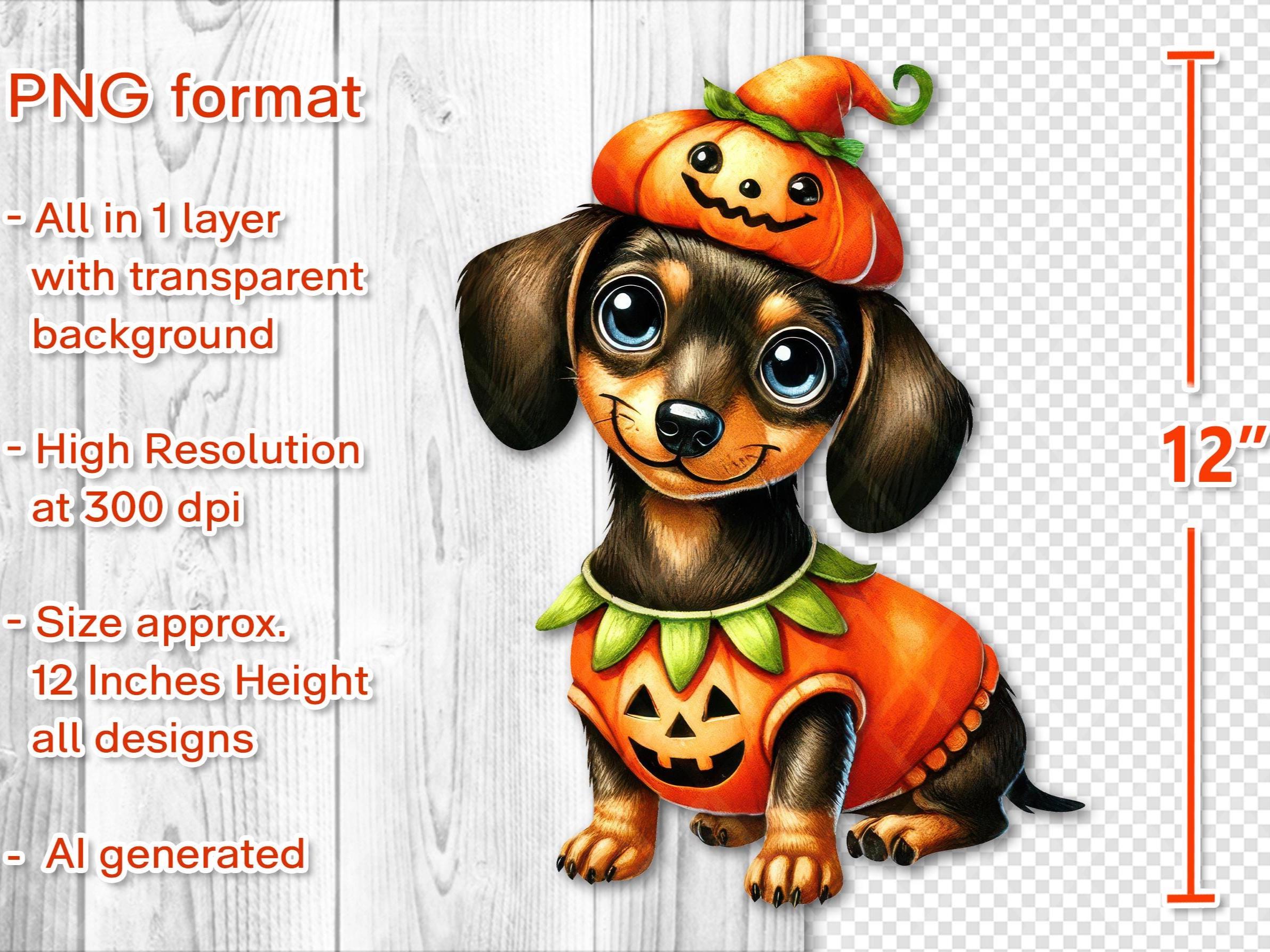 Halloween Dachshund Clipart Set PNG | 12 Cute Halloween Dog ...