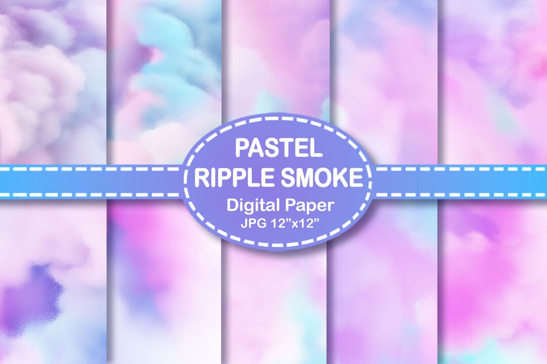 10 Pastel Color Ripple Effect Wavy Smoke Design Digital Paper 12 Inches ...