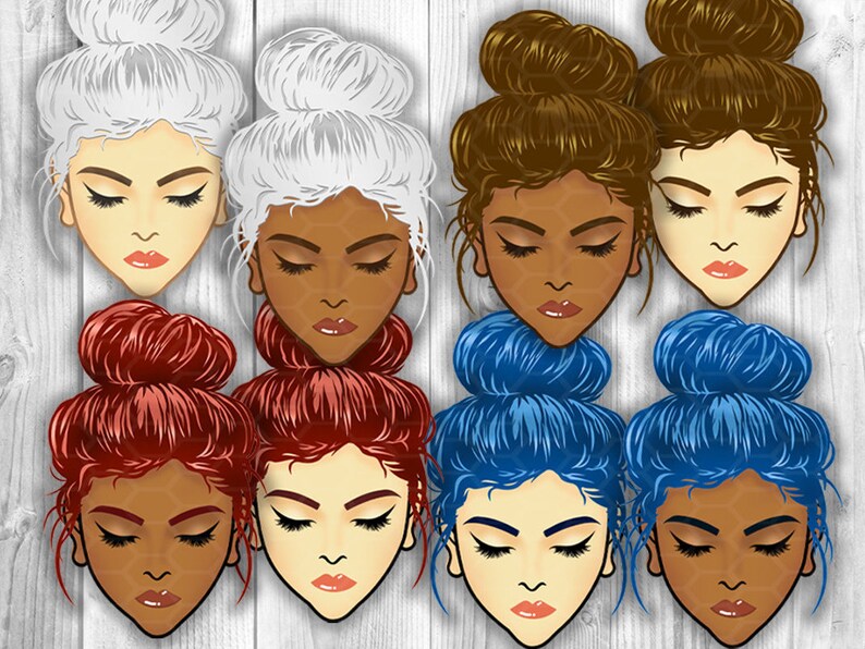 Download Multi Color Messy Hair Bun Mom Life Sublimation PNG Cute ...