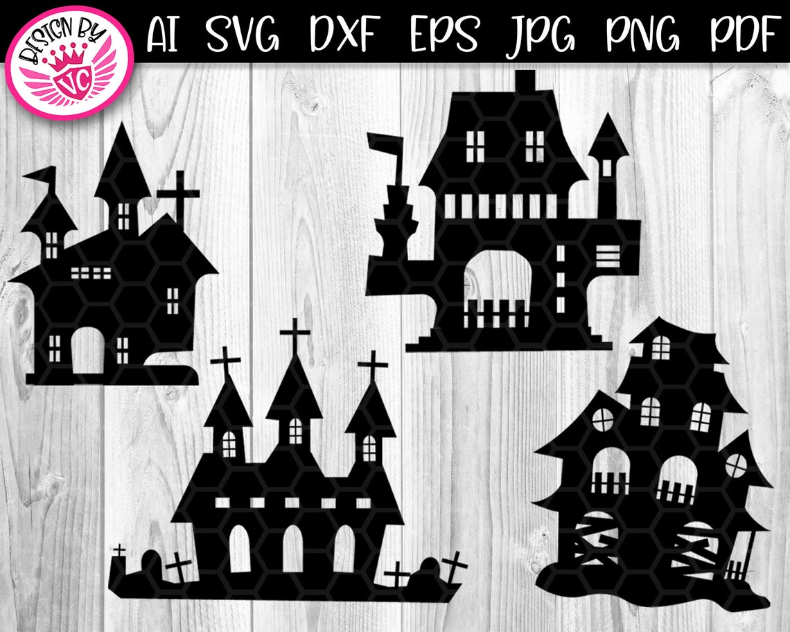 Halloween Haunted House SVG Instant Digital Download for - Etsy