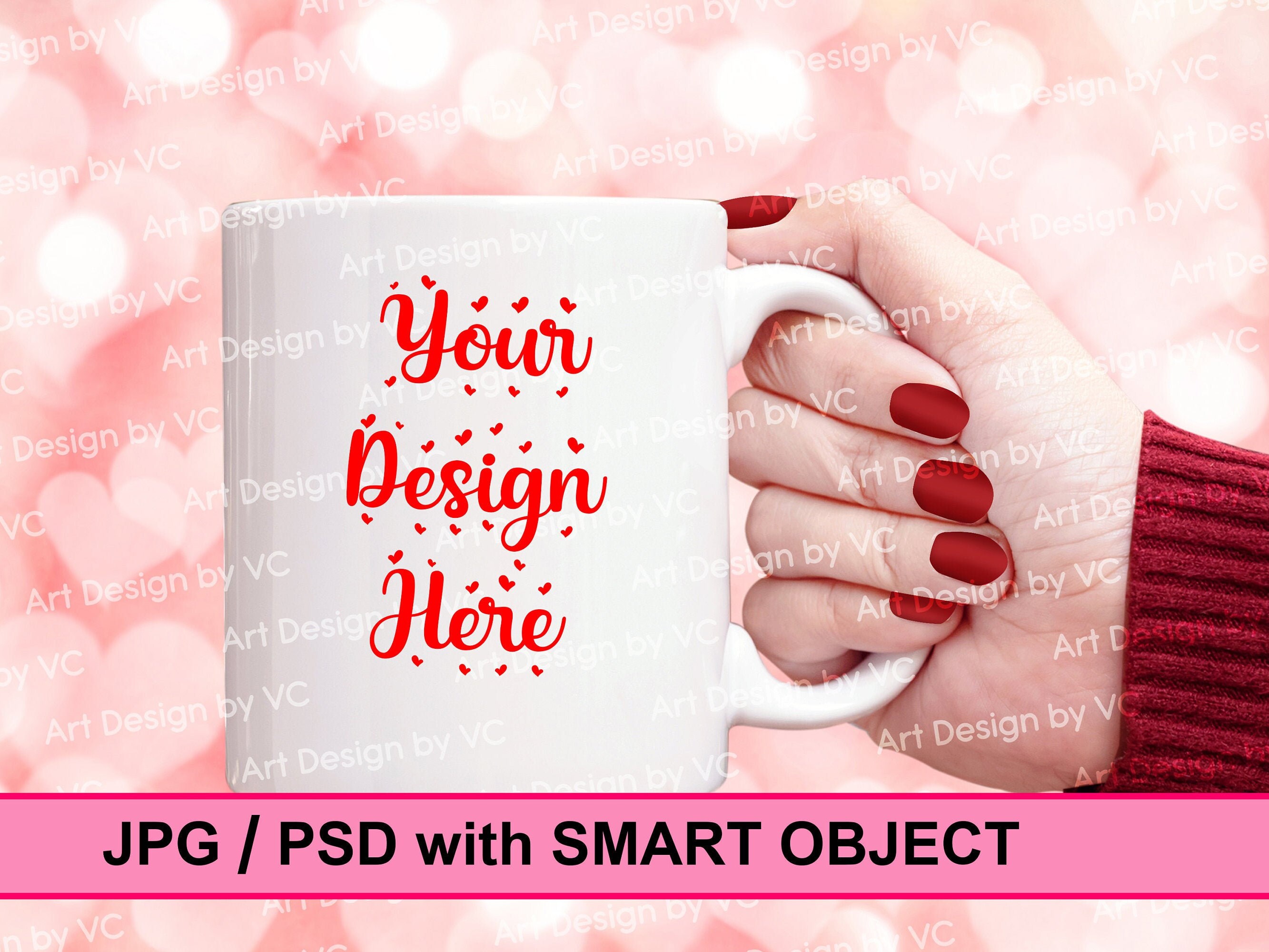 Love Valentine Mug Mock up JPEG PSD Smart Object Blank White - Etsy