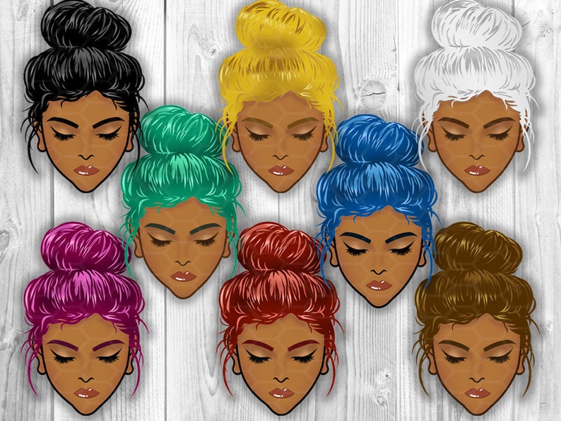 Download Multi Color Messy Hair Bun Mom Life Sublimation PNG Cute ...