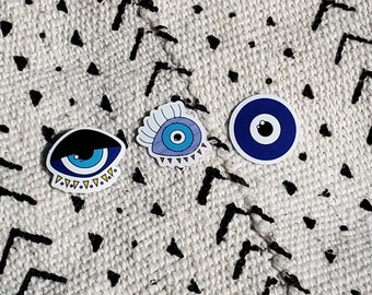 3- 1&quot; Mini Evil Eyes Stickers