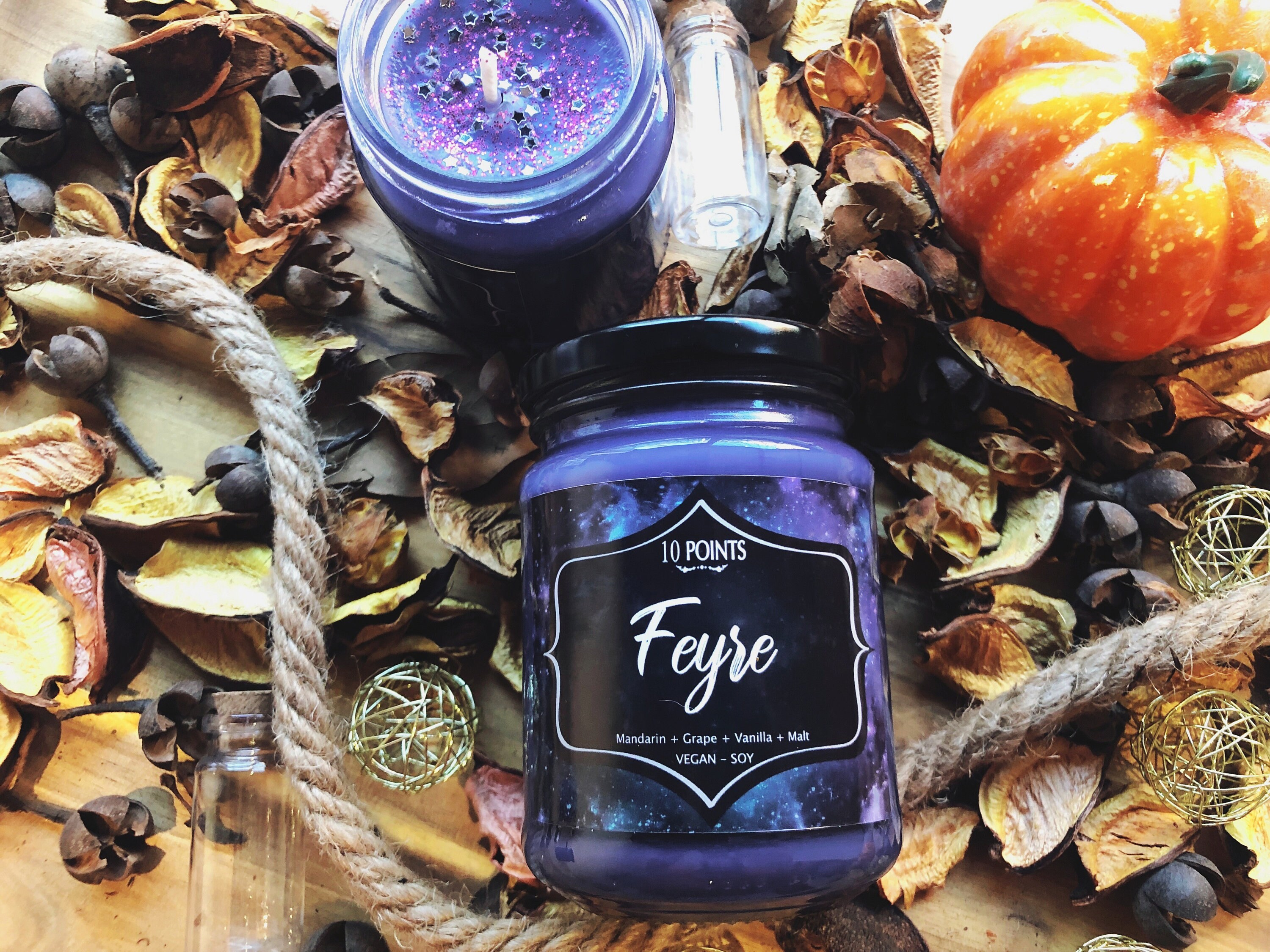 Cardan Cruel Prince, the Folk of the Air Inspired Soy Candle Scent Notes:  Pineapple, Mango N Grape 