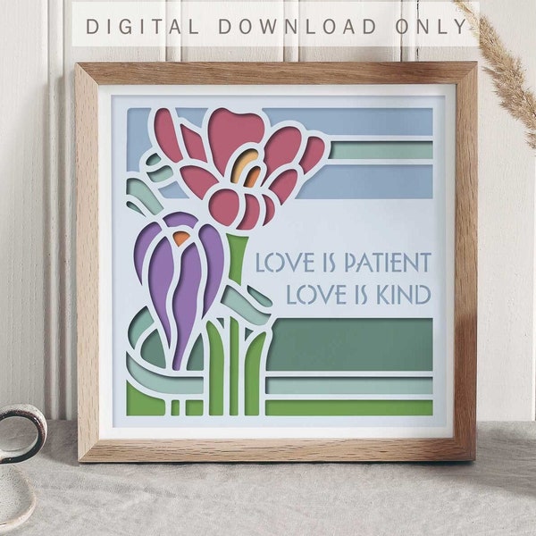 3D Love Floral Shadow Box SVG Wedding Flowers Bible Verse Stained Glass SVG, Layered Spring Summer Cut File Design for Cricut Silhouette 3D Love Floral Shadow Box SVG Wedding Flowers Bible Verse Stained Glass SVG, Layered Spring Summer Cut File Design for Cricut Silhouette