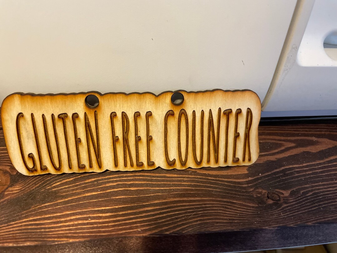 Gluten Free Sign Made Out of Wood , Gluten Free Warning, Gluten Free