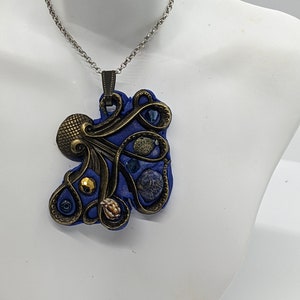 Octopus pendant, squid pendant, kraken pendant, cephalopod pendant,