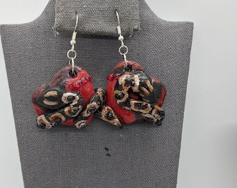 Snake earrings, heart Earrings, punk Earrings, statement Earrings, snake jewelry, snake, serpent Earrings, serpent, serpent jewelry