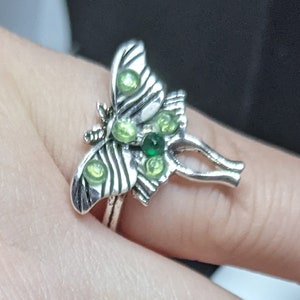 Luna moth ring