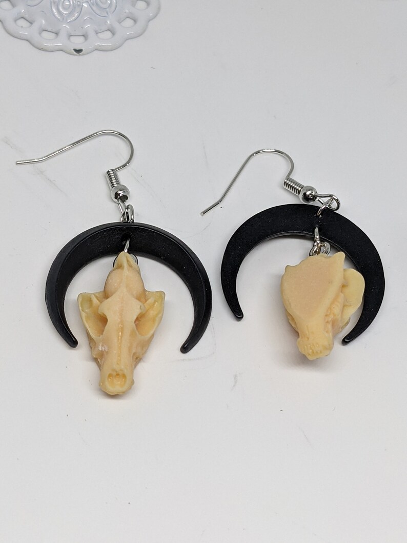 Faux bat skull Earrings