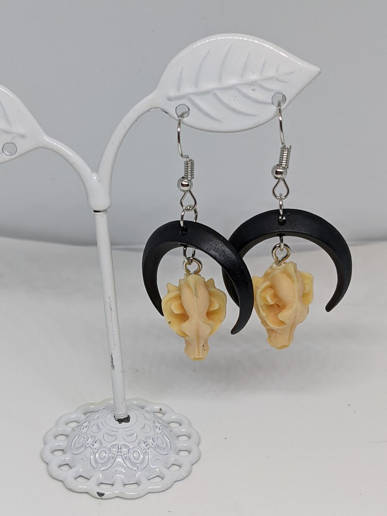 Faux bat skull Earrings