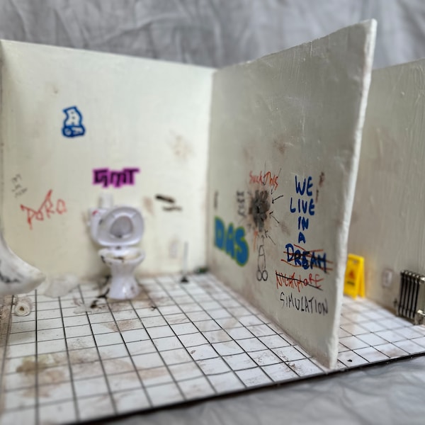 Glory hole disgusting bathroom miniature scene