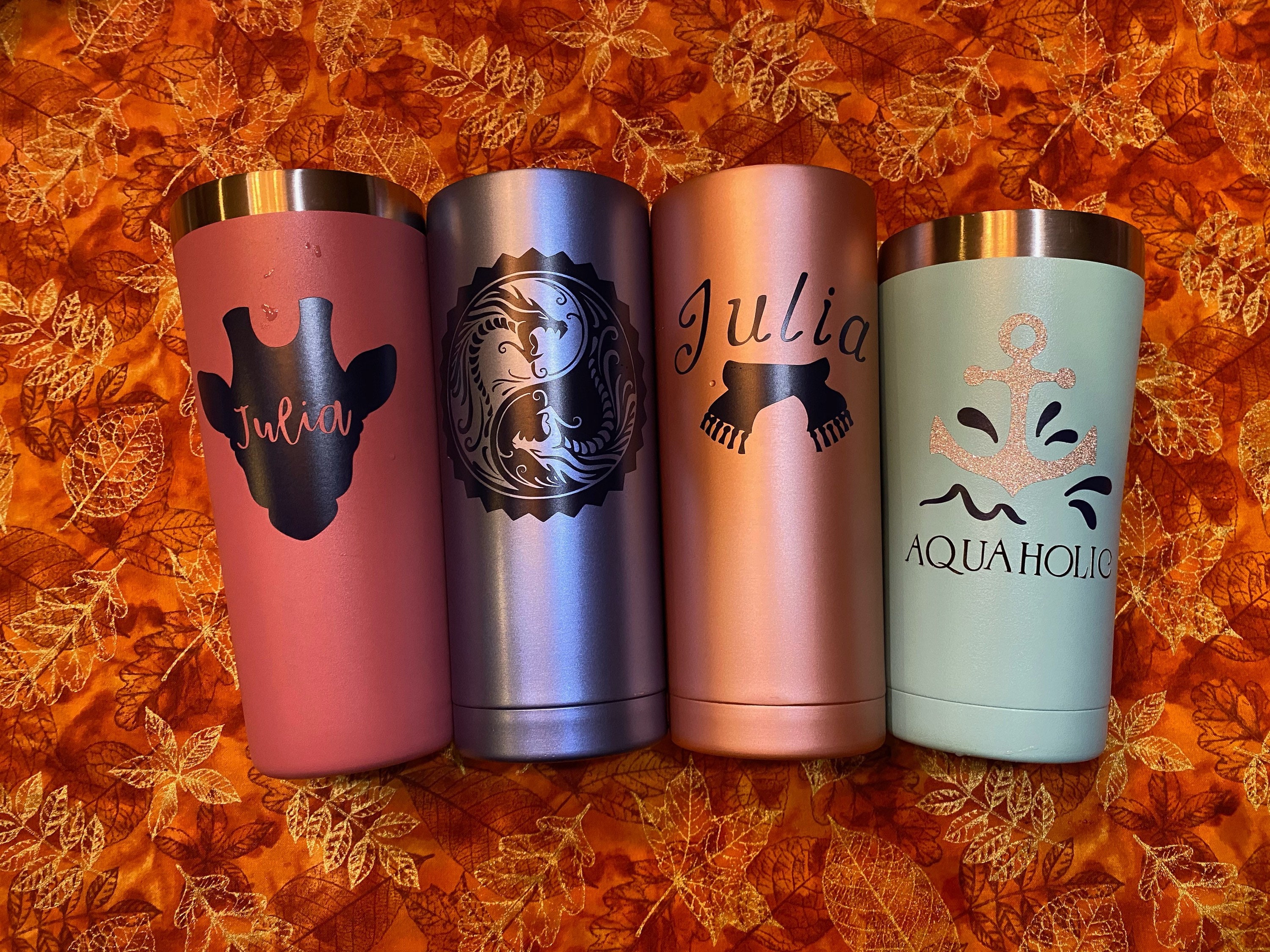 Custom tumbler with vinyl decal Etsy