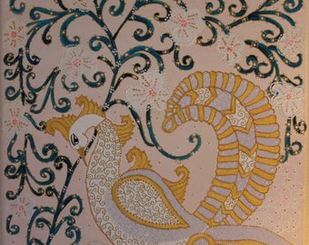 Kalamkari: el pavo real y el árbol de la vida