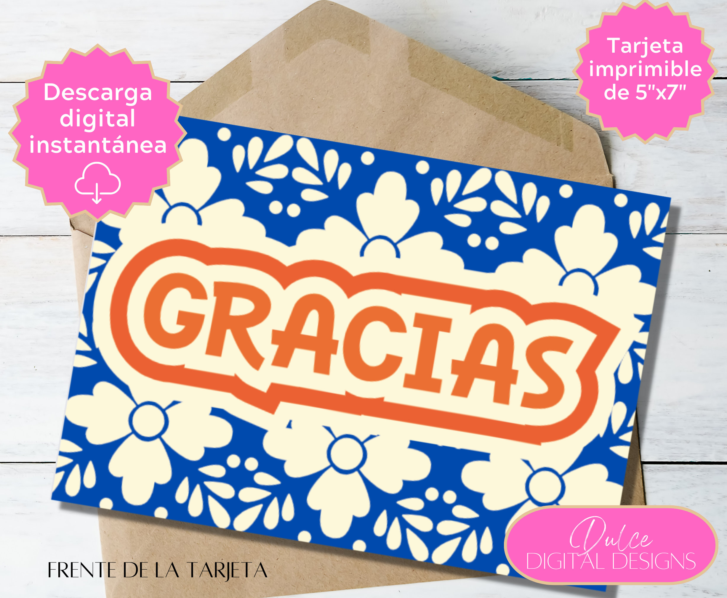 Tarjeta De Gracias Imprimible Descarga Digital Instantánea Etsy