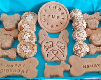 French Bulldog personalised doggy treats, natural ingredients, nothing artificial added, gluten free and vegan