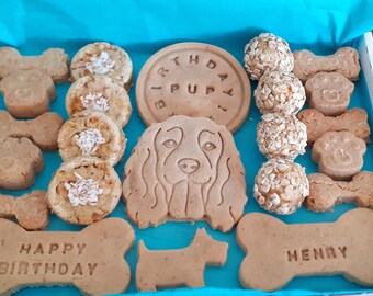 Spaniel personalised doggy treats, natural ingredients, nothing artificial added, gluten free and vegan