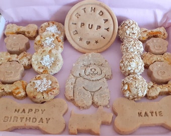 Bichon standing personalised doggy treats, natural ingredients, nothing artificial added, gluten free and vegan