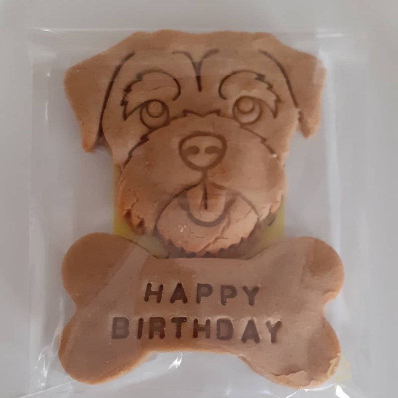 Personalised Dog treat. Organic Banana and natural peanut butter dog cookies with your own message. Vegan & gluten free image 3