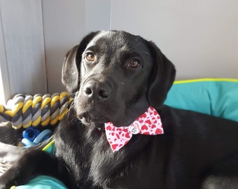 Valentines day dog collar bows. Handmade alternative to bandanas. Single or bulk purchase