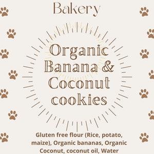 Organic dog variety mini treats . Peanut butter and banana Oat, carrot and apple Coconut and banana. image 2