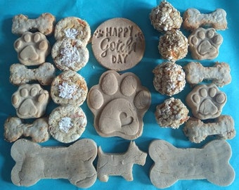 Happy Gotcha day dog celebration treat box, Vegan and gluten free with no added additives