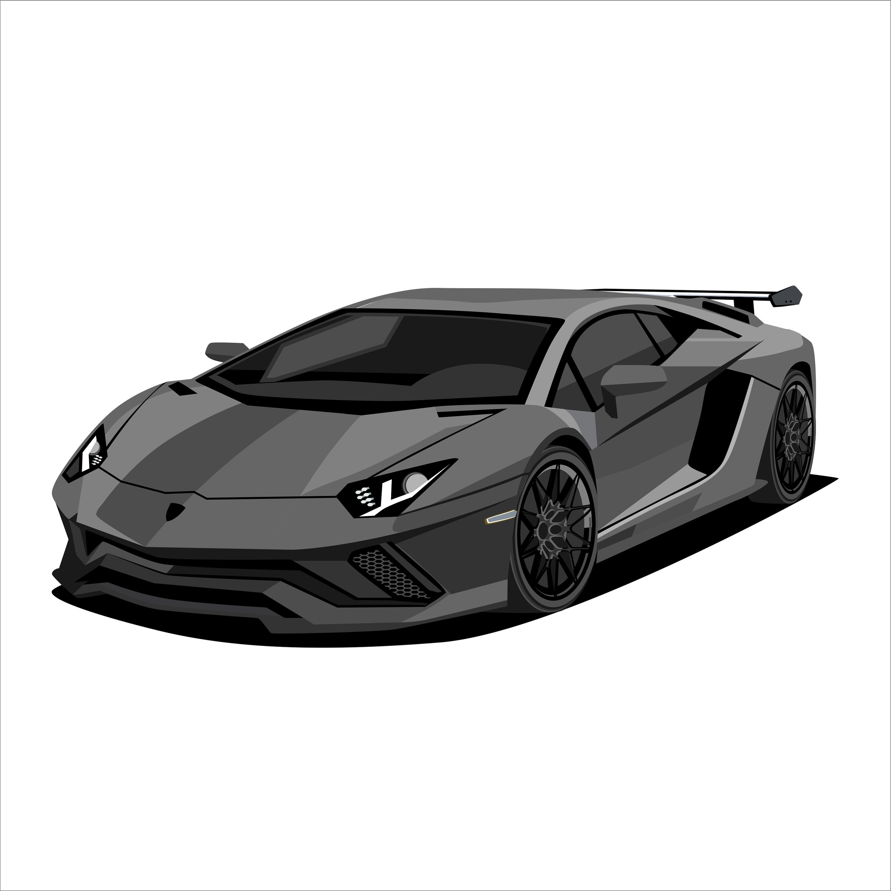 Grau Lamborghini Vektor Cricut druckbare Svg | Etsy