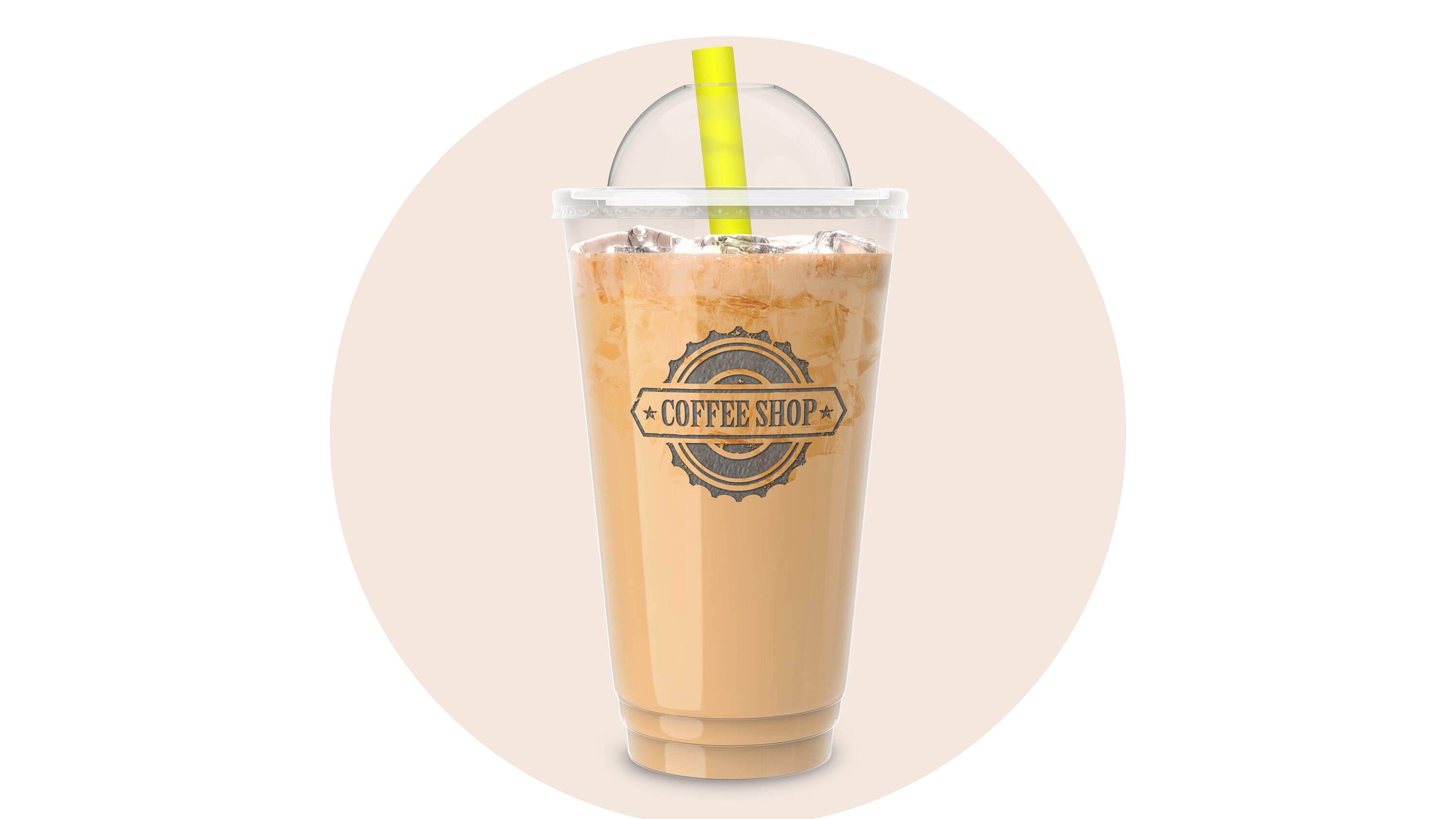Clear Acrylic Iced Coffee Cup Mockup Psd Template Etsy