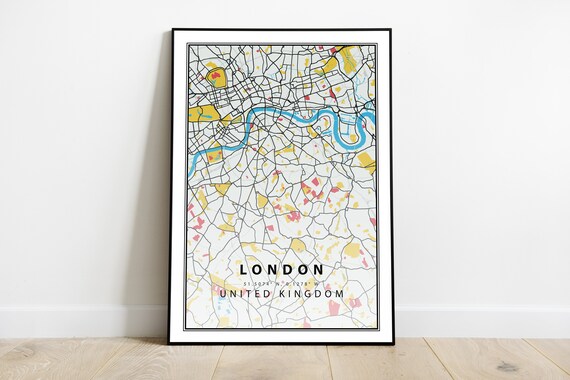 London Printable Map Poster - Etsy