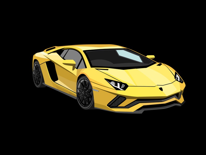 Lamborghini Illustration Cricut Vector Svg | Etsy