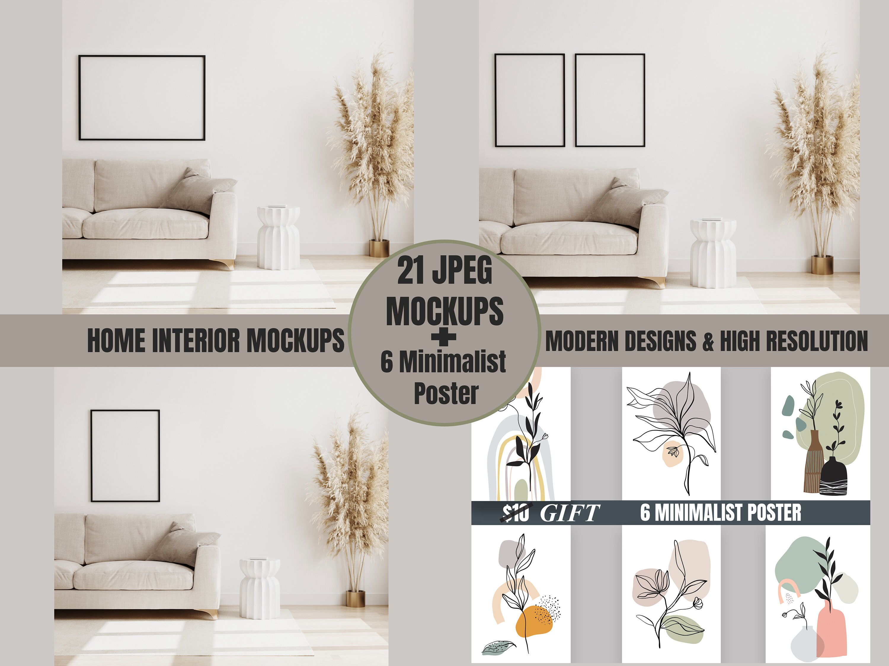 Luxury Home Interiors Frame Mockup Bundle Frame Mockup Etsy UK