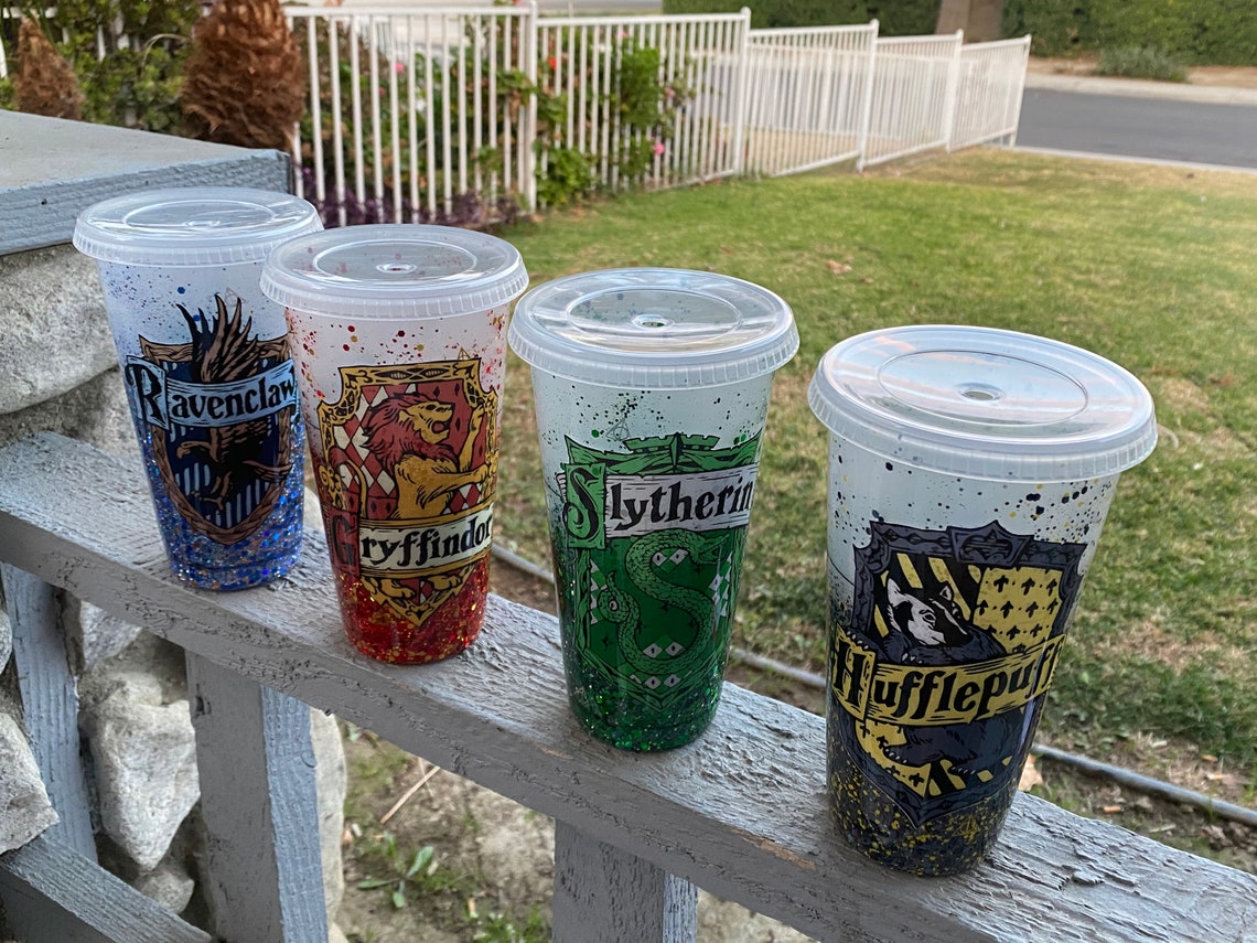 Harry Potter Hogwarts Houses Inspired Starbucks Cups Hogwarts Etsy