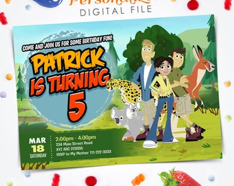 Wild Kratts Invitation, Wild Kratts Birthday Invitation, Wild Kratts invite, 5x7 Digital file invite
