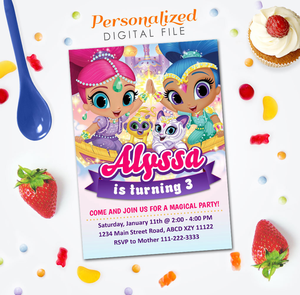 Shimmer and Shine Invitation Shimmer and Shine Birthday - Etsy